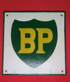 BP Cast Iron Sign Petrol Oil Man Cave Bar shed garage - 16 cm x 16 cm 1kg