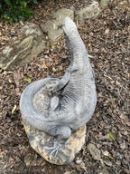 Goanna Basking Lizard tatue Ornament Animal Concrete Garden Australian Made