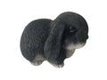 RABBIT BUNNY MINI LOP ANIMAL GARDEN STATUE ORNAMENT FIGURINE BLACK WHITE