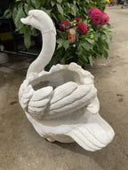 Swan Planter Pot Plant Garden Sculpture Statue White Hamptons Large White