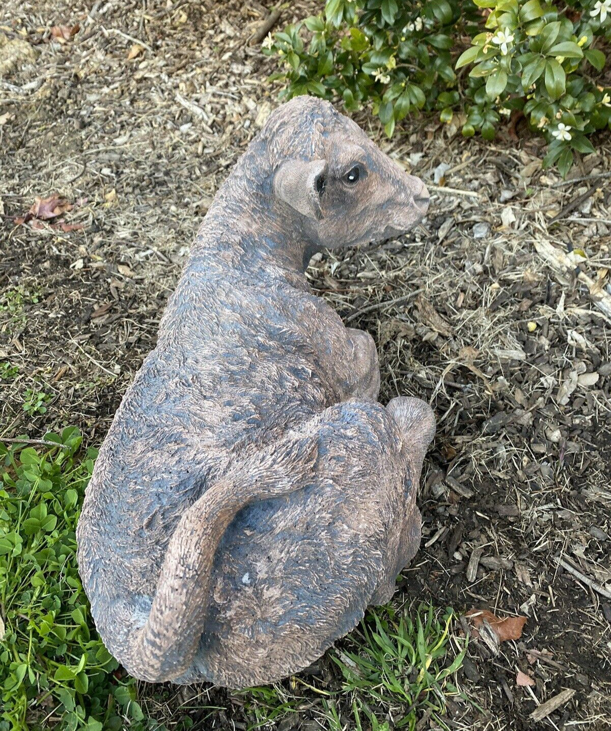 Cow Calf Statue Ornament Farm Animal Concrete Large Garden Australian Made Brown