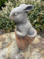 Rabbit in Potato Sack Statue Ornament Animal Concrete Garden Australian Made