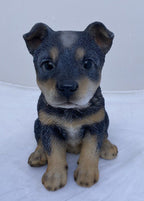 BLUE CATTLE DOG HEELER STATUE PUPPY MEMORIAL ANIMAL GARDEN ORNAMENT SCULPTURE