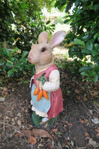 Willow Mother Rabbit Statue With Spade and Carrot Garden Statue lawn Ornament