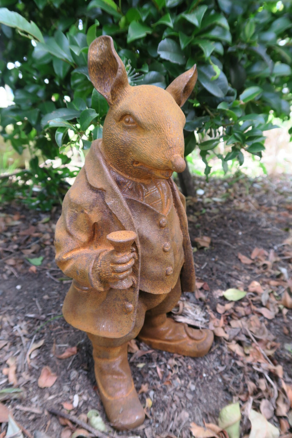 Ratty Rat Wind In The Willows Rat Rusty Cast Iron Garden Statue Small