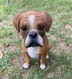 BOXER PUPPY DOG ANIMAL MEMORIAL GARDEN STATUE ORNAMENT FIGURINE HOME DECOR