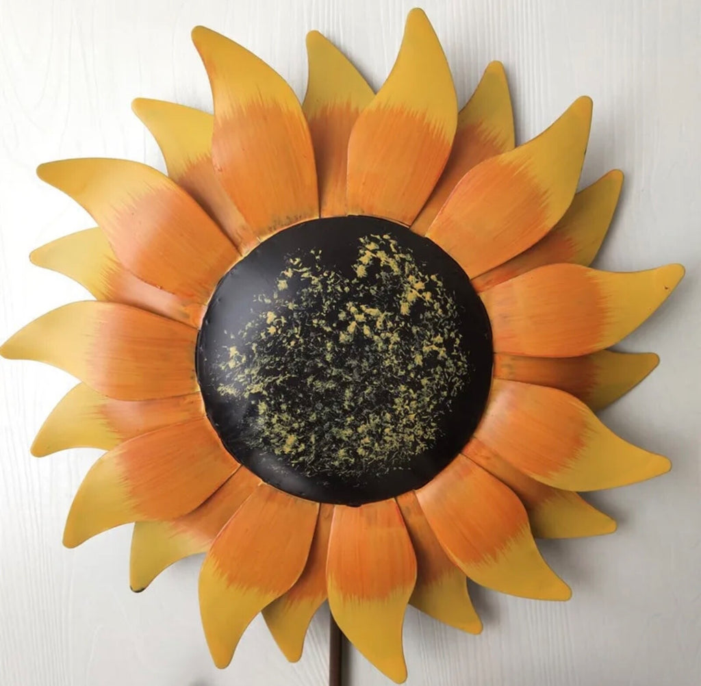 Metal Sunflower Garden Stake Outdoor Yard Art Ornament Sculpture Home Decoration