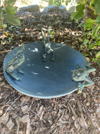 Frog Design Bird Bath Bee Water Station Wild Bird Garden Statue Ornament