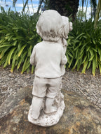 Boy And Girl Sharing A Kiss Garden Statue