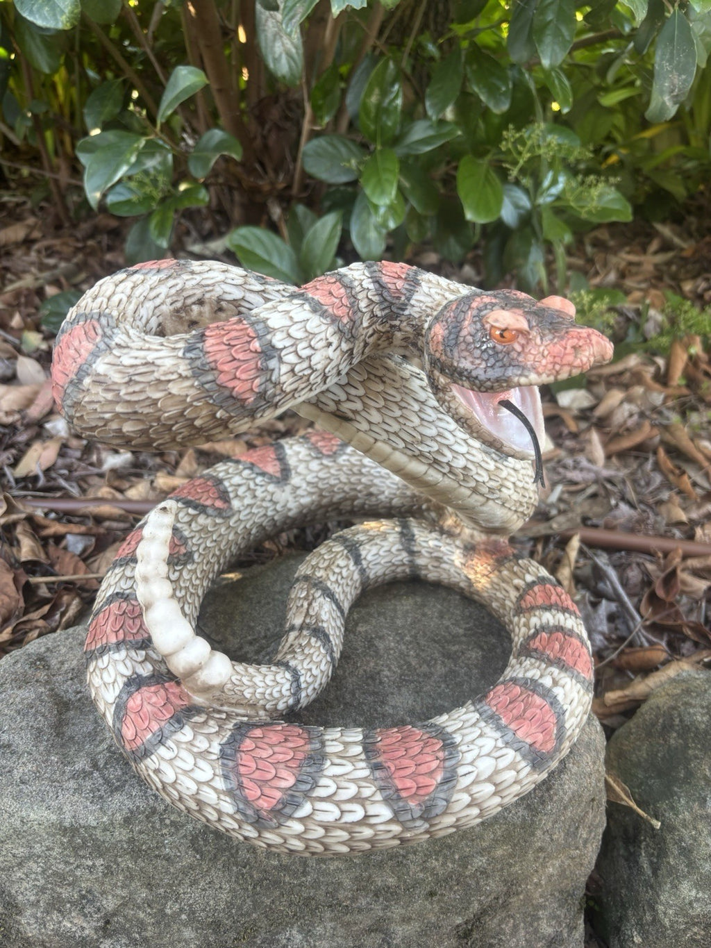 Realistic Resin Snake Statue Reptile Garden Ornament 34cm