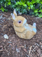 SET OF 4 RABBIT BUNNY ANIMAL GARDEN STATUE ORNAMENT FIGURINE BROWN WHITE