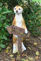 MEERKAT STATUE WELCOME GARDEN ANIMAL GARDEN ORNAMENT SCULPTURE HOME DECOR