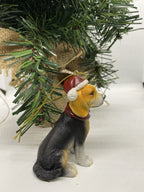 2 x Beagle Dog Puppy Christmas Xmas Tree Decoration Statue Home Decor