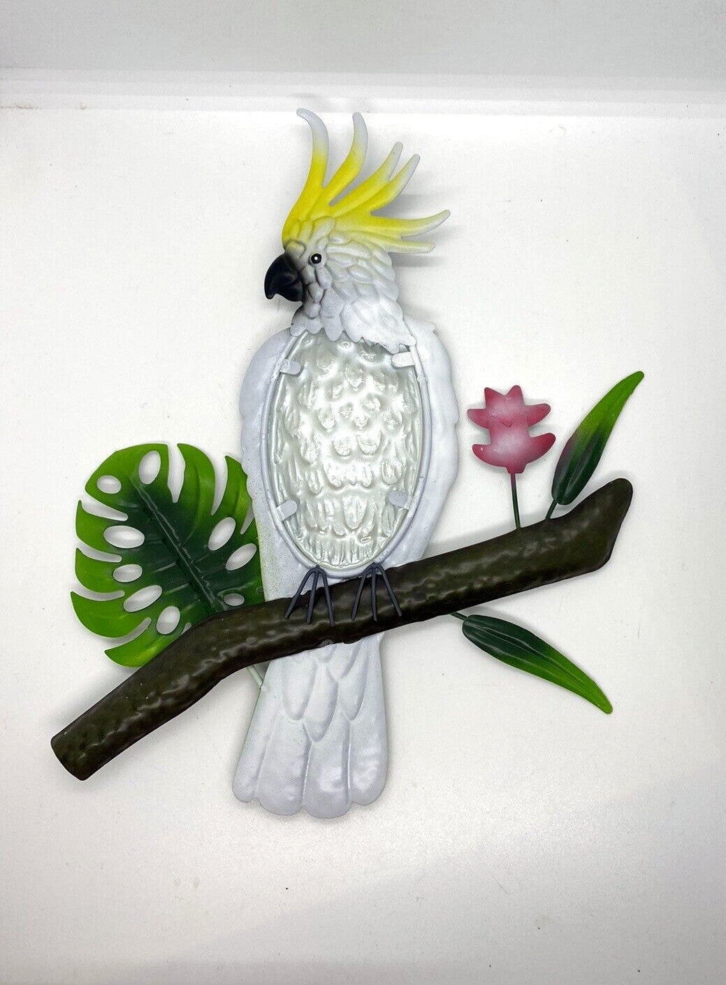 Australian Cockatoo Bird Metal Wall Art Hanger Indoor Outdoor Decor Garden