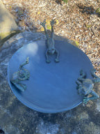 Frog Design Bird Bath Bee Water Station Wild Bird Garden Statue Ornament