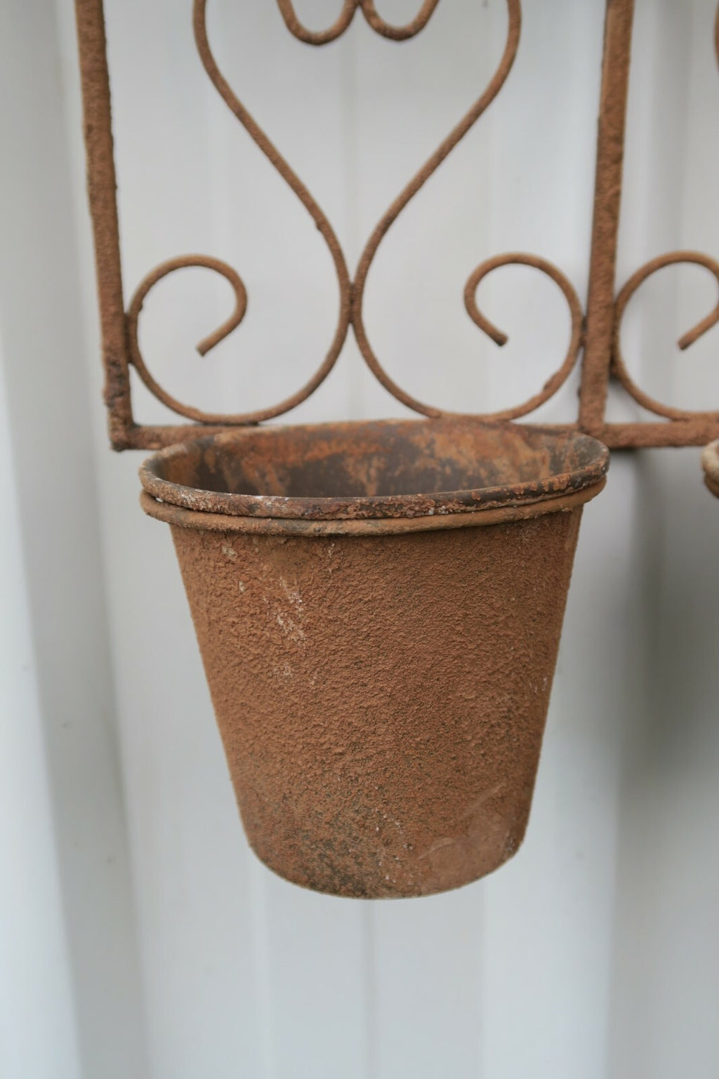 Rustic Brown Iron Window Flower Pot Holder Stand Planter Home Garden Decor