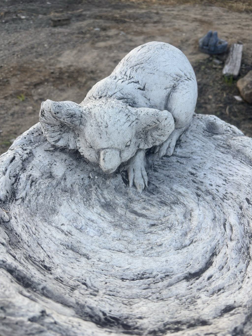 Concrete Koala Bird Bath | Australian Wildlife Garden Feature Pick Up Only