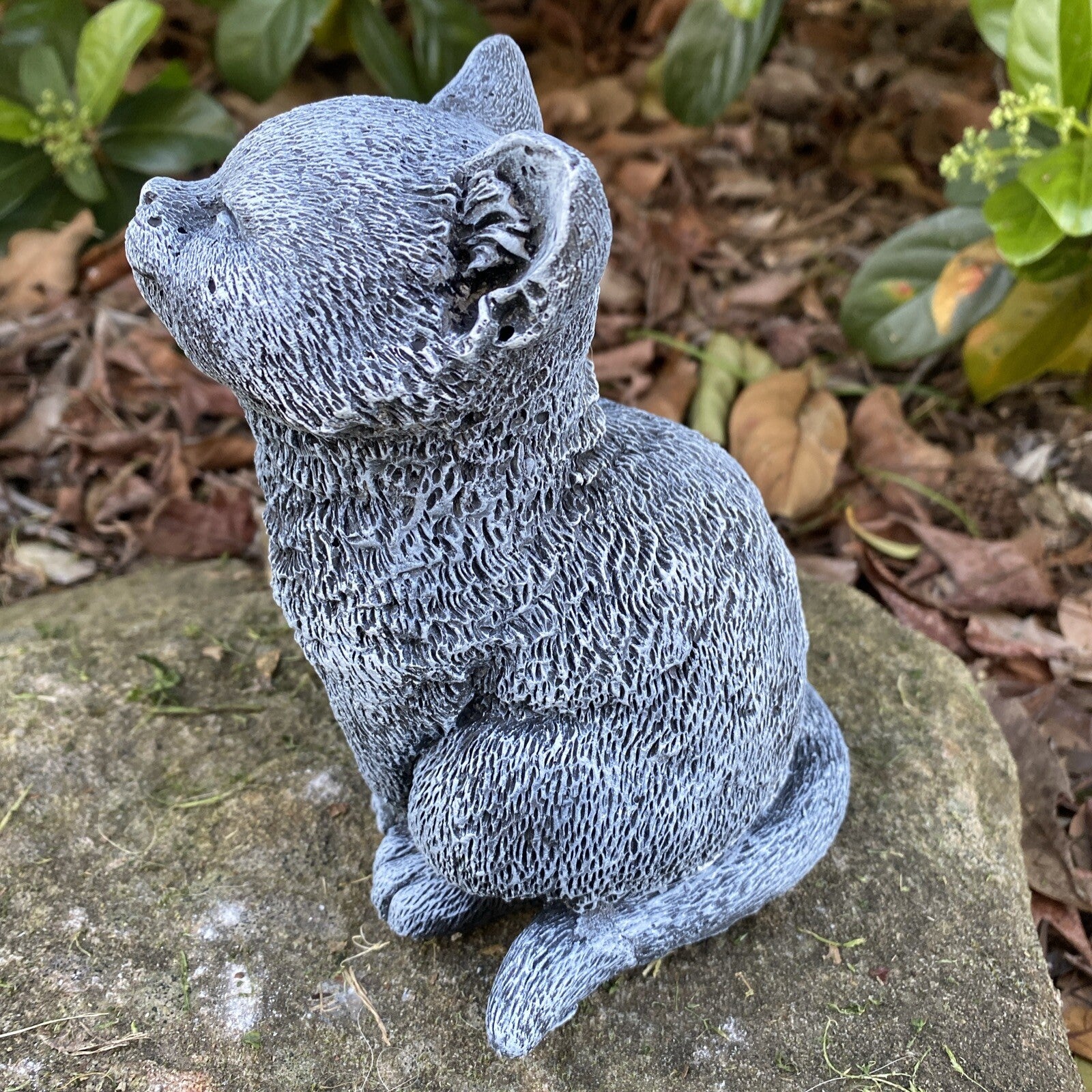 Cat Statue Memorial Sitting Grey Animal Concrete Cement Australian Made