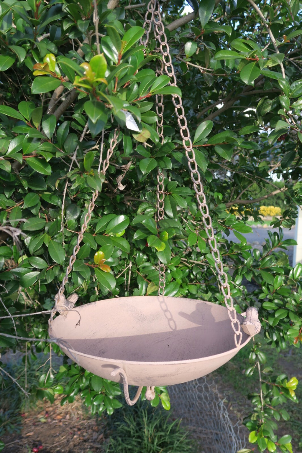 Wild Bird Feeder Wren Garden Outdoor Metal Hanging Brown Bird Design  29x29X58cm