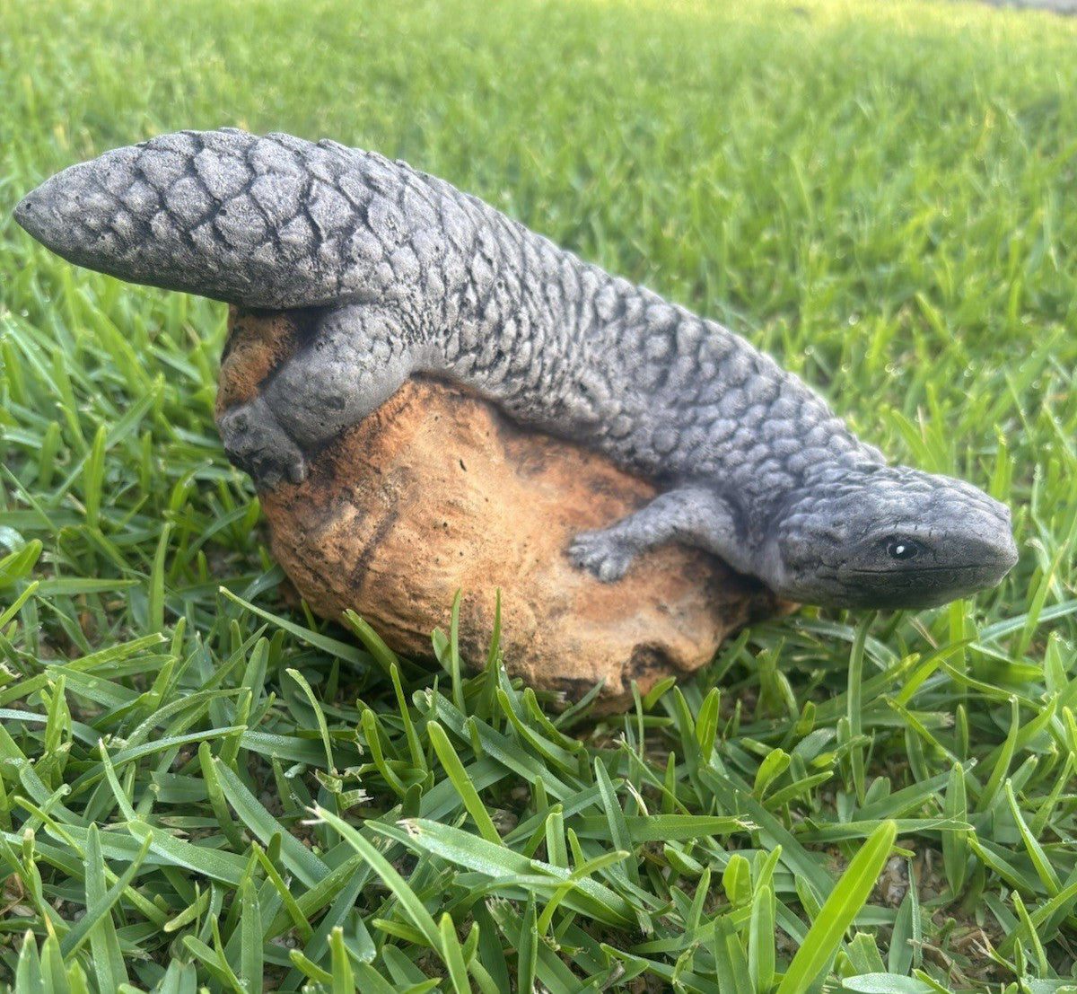 Concrete Shingleback Lizard Garden Statue – Realistic Australian Bobtail Outdoor