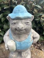 Australian Made Concrete Wombat Holding Beer Can Garden Statue | Funny Outdoor