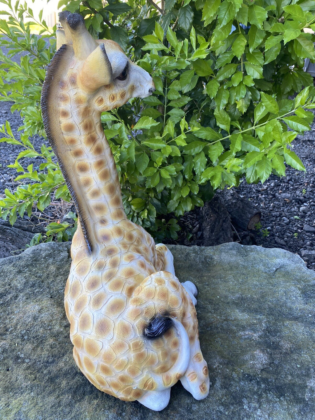 GIRAFFE SITTING SAFARI ANIMAL GARDEN STATUE ORNAMENT FIGURINE SCULPTURE