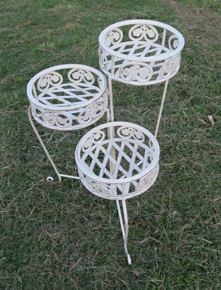 Plant Stand Planter Flower Holder Home Garden Antique White