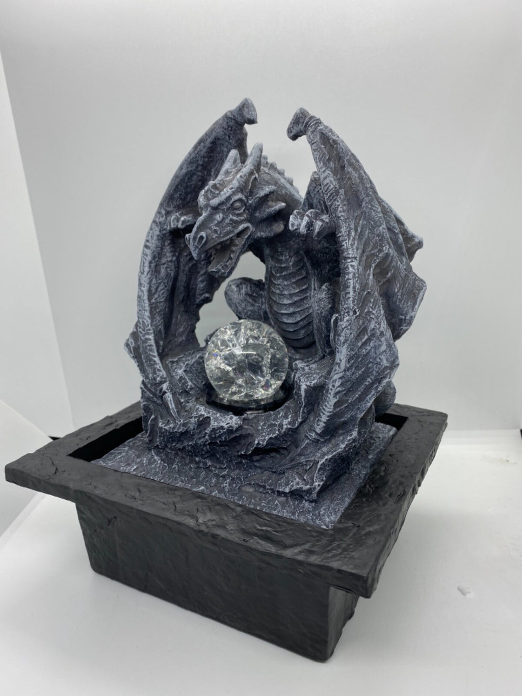 MYSTICAL DRAGON WATER FEATURE FOUNTAIN INDOOR OUTDOOR BENCH TOP HOME DECOR