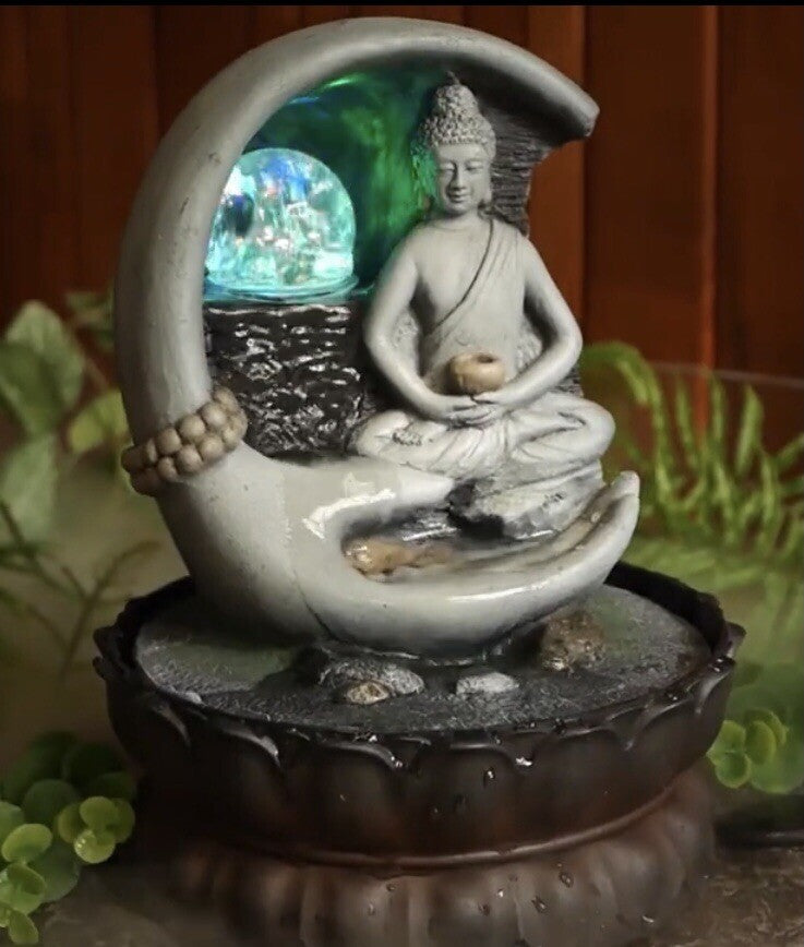 Hand Thai Buddha Small indoor / Outdoor table top Water fountain water feature