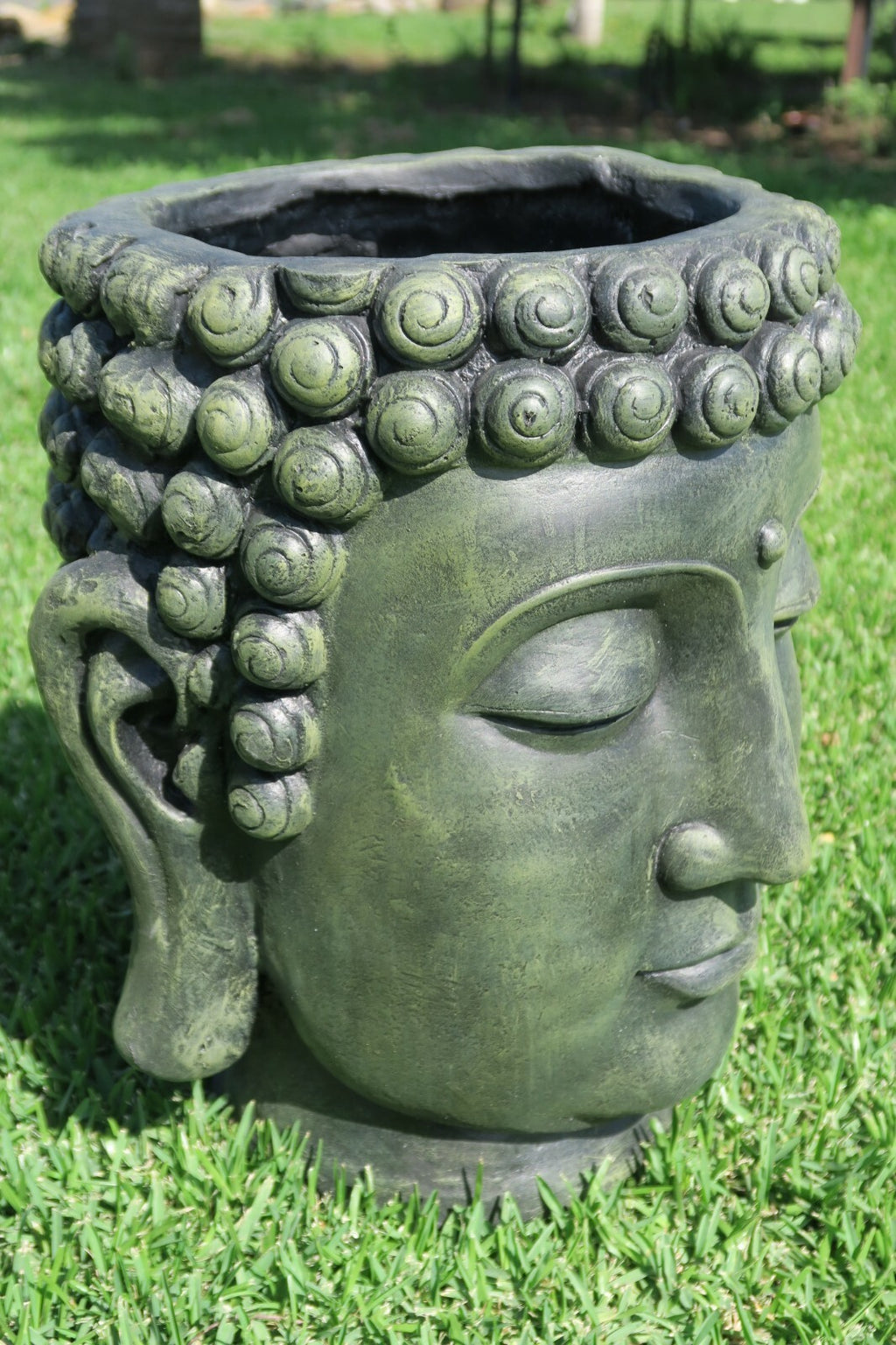 THAI BUDDHA HEAD PLANTER FLOWER POT ORNAMENT 42CM