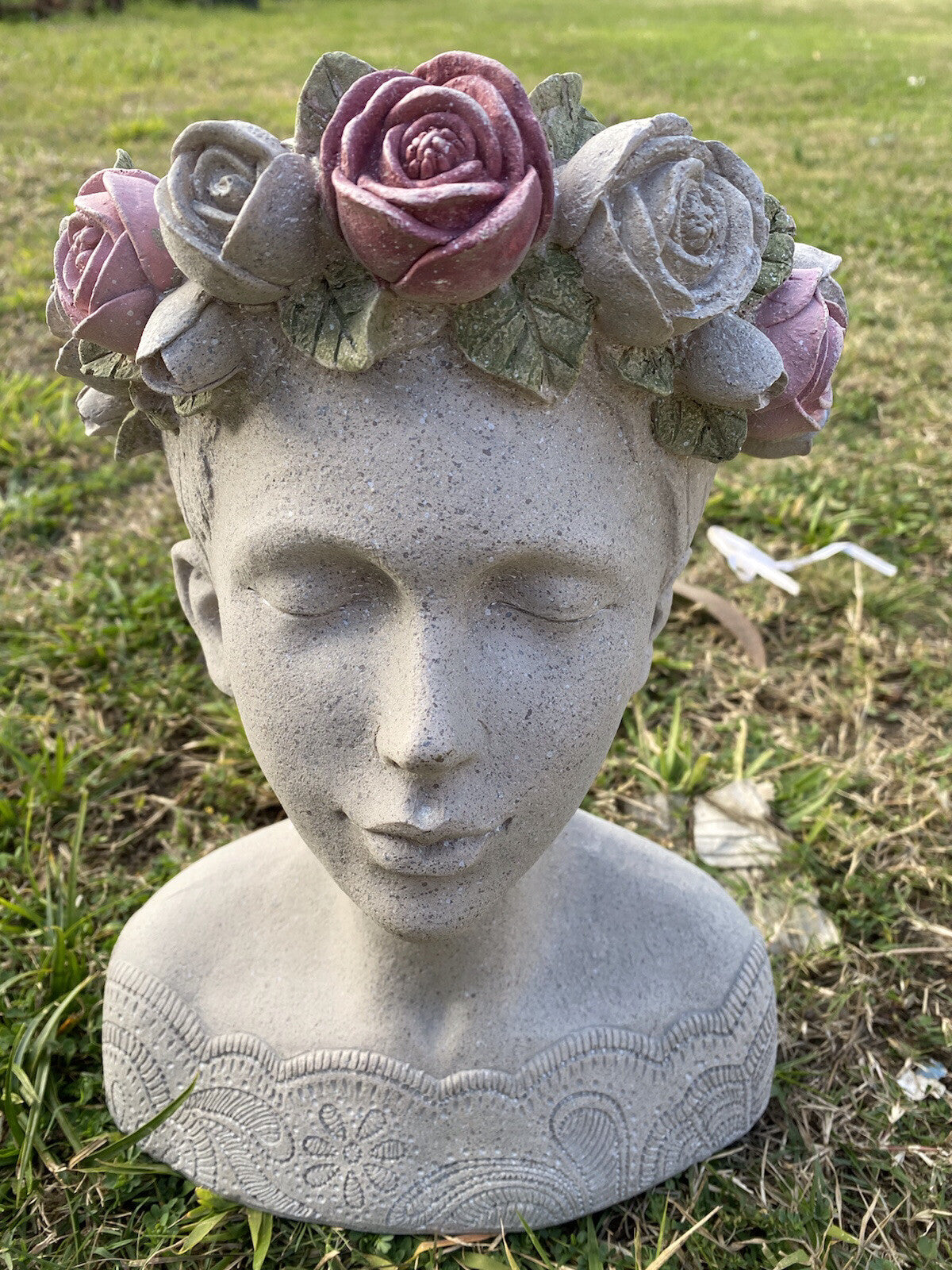 Alexina Princess - Resin Head Planter Pot for Succulents Cactus Indoor  Plants