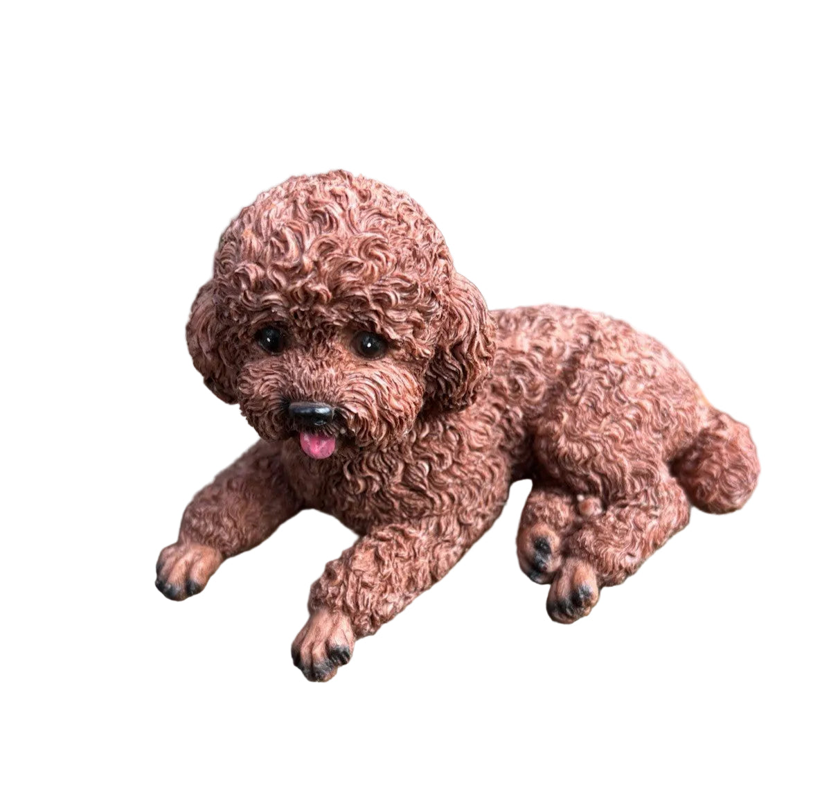 CAVOODLE SPOODLE POODLE STATUE BROWN PUPPY DOG ANIMAL GARDEN ORNAMENT SCULPTURE