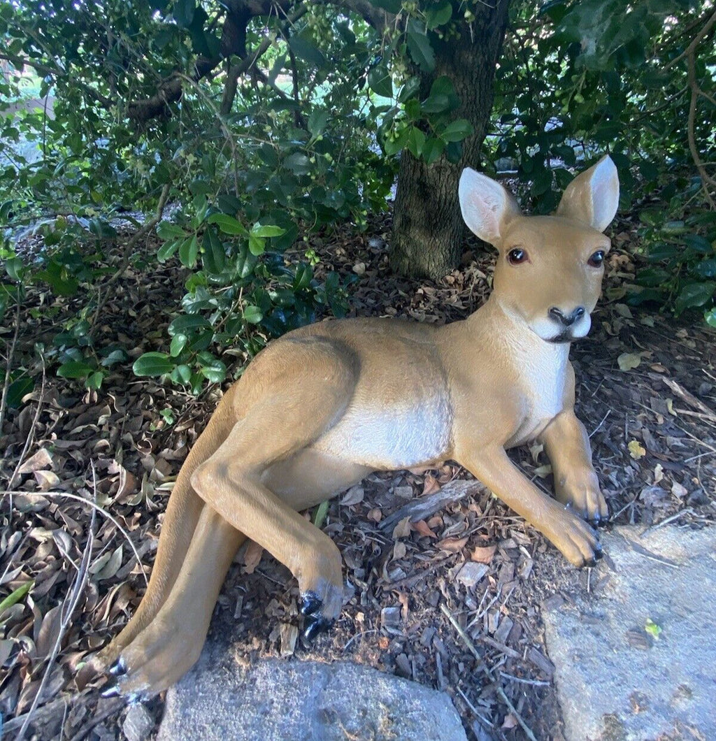 Australian Kangaroo Laying Garden Statue Ornament Figurine 69 cm