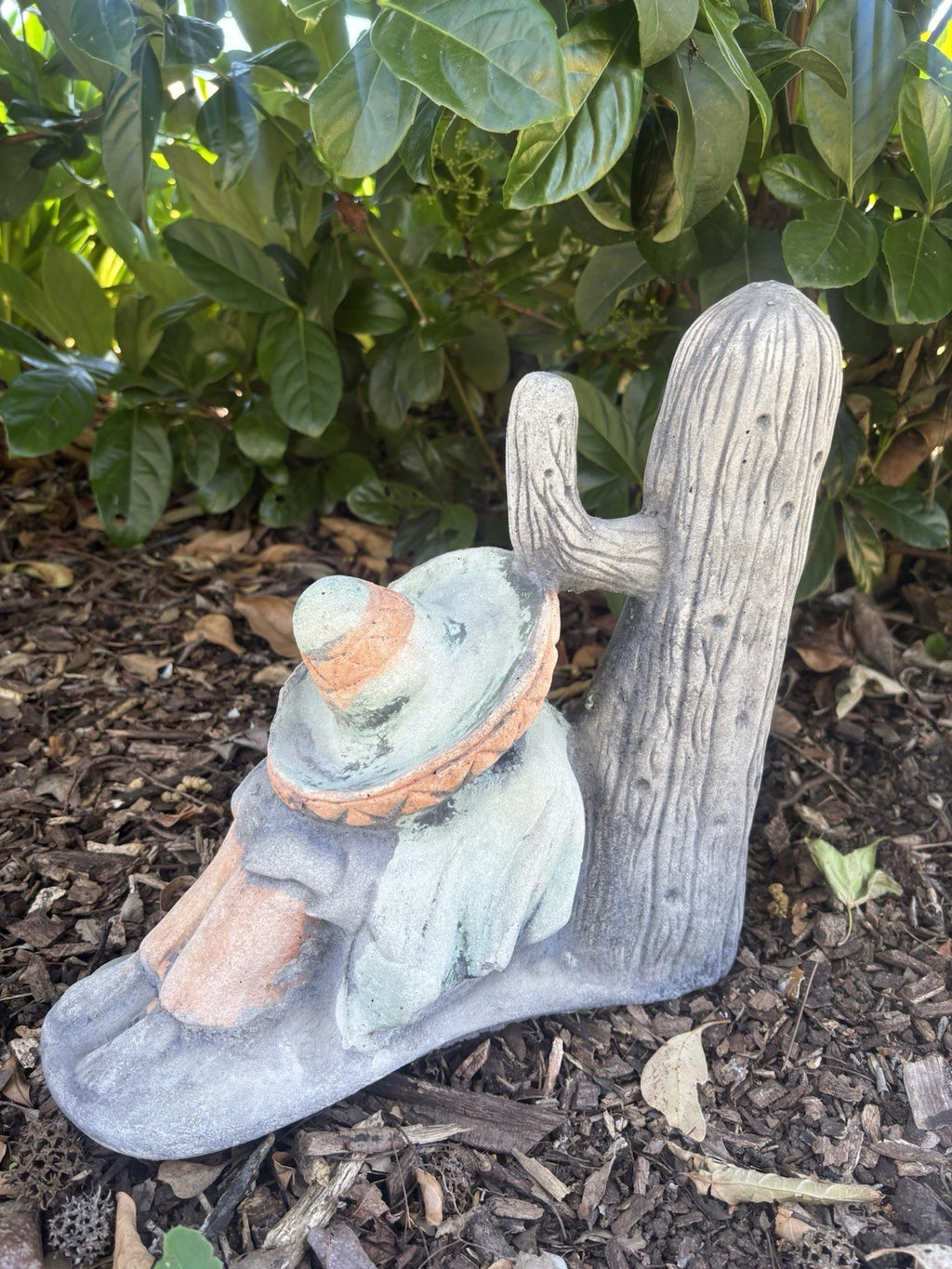 Mexican with Cactus Statue  Animal Concrete Garden Australian Made