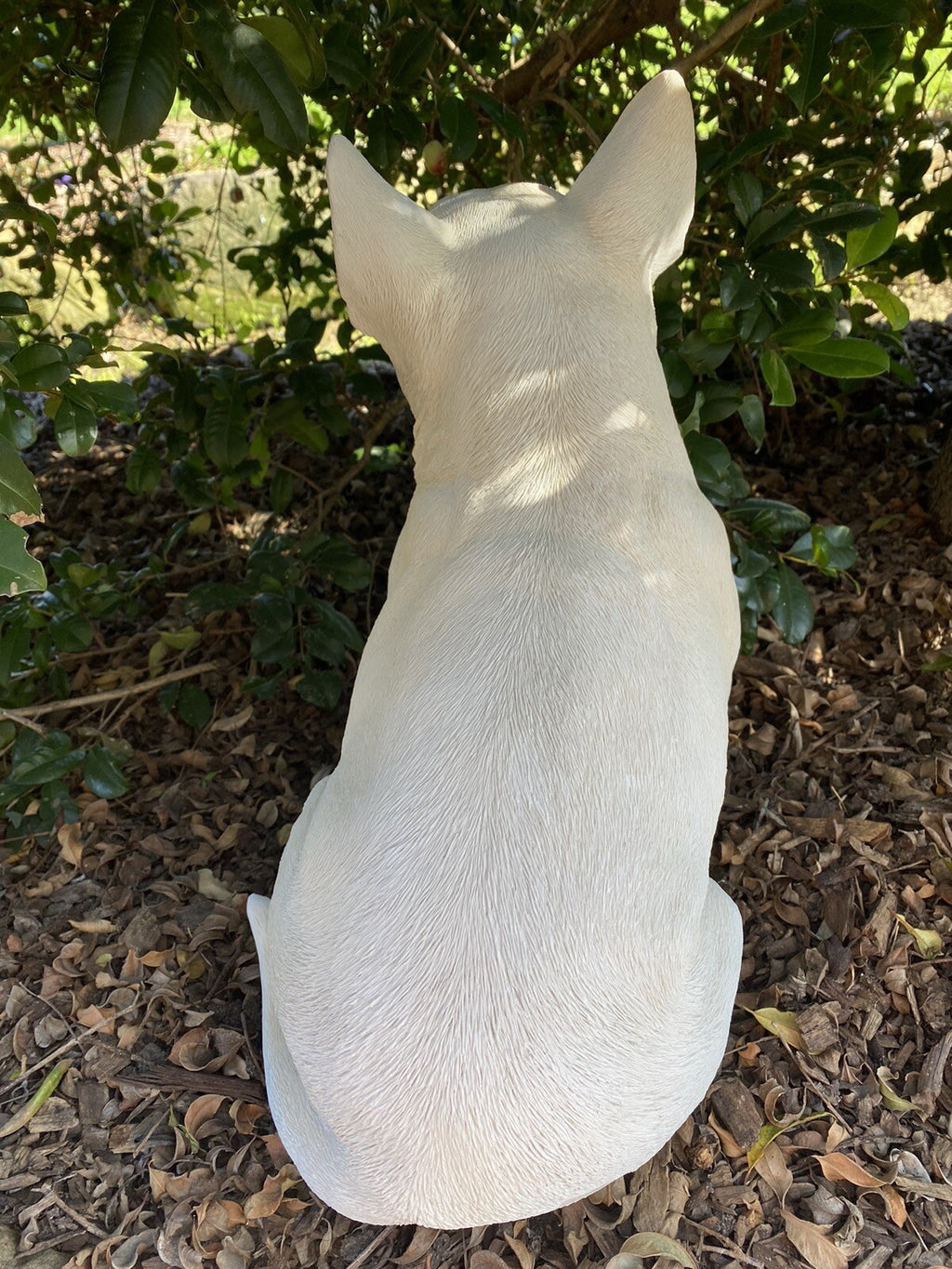 BULL TERRIER SITTING DOG ANIMAL GARDEN STATUE ORNAMENT FIGURINE LARGE