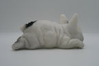French Bulldog Statue Lay Dog Memorial Ornament Frenchie Home Decor Black White