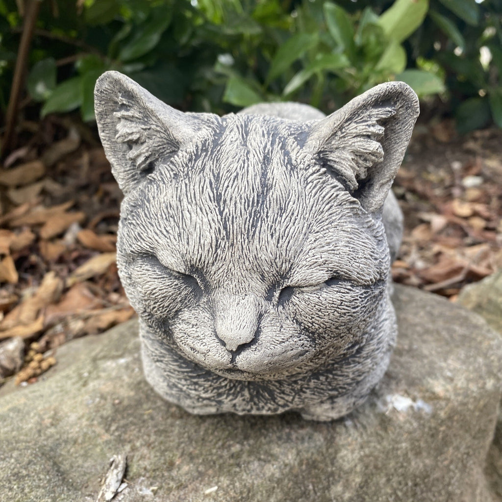 Cat Statue Memorial Sleeping Grey Animal Concrete Cement Australian Made