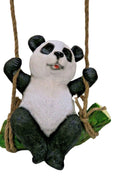 HANGING PANDA ON LOG  GARDEN STATUE
