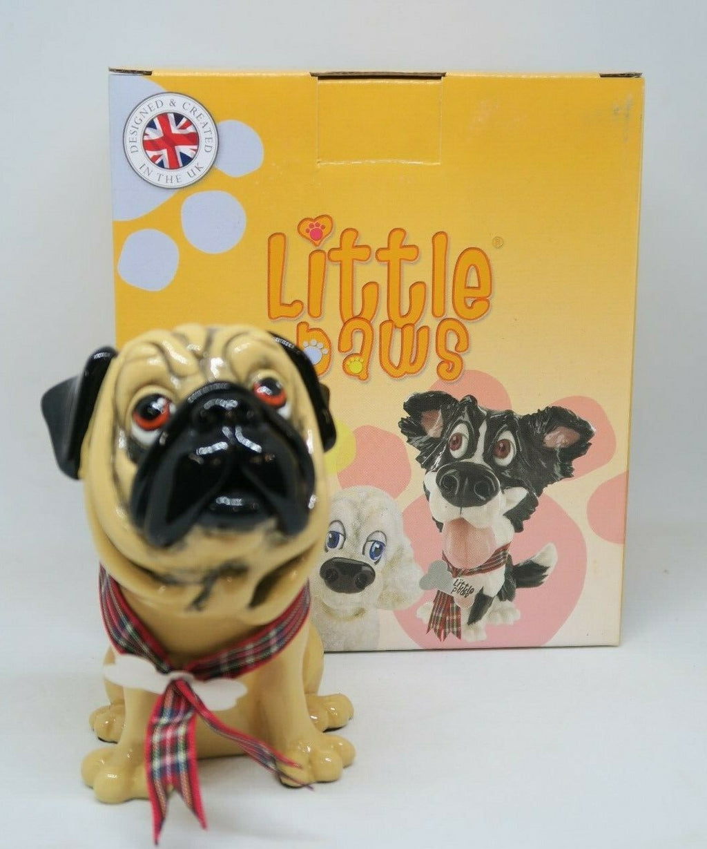 Little Paws Prince The Pug Dog Pet Figurine Statue~ Home Decor Ornament
