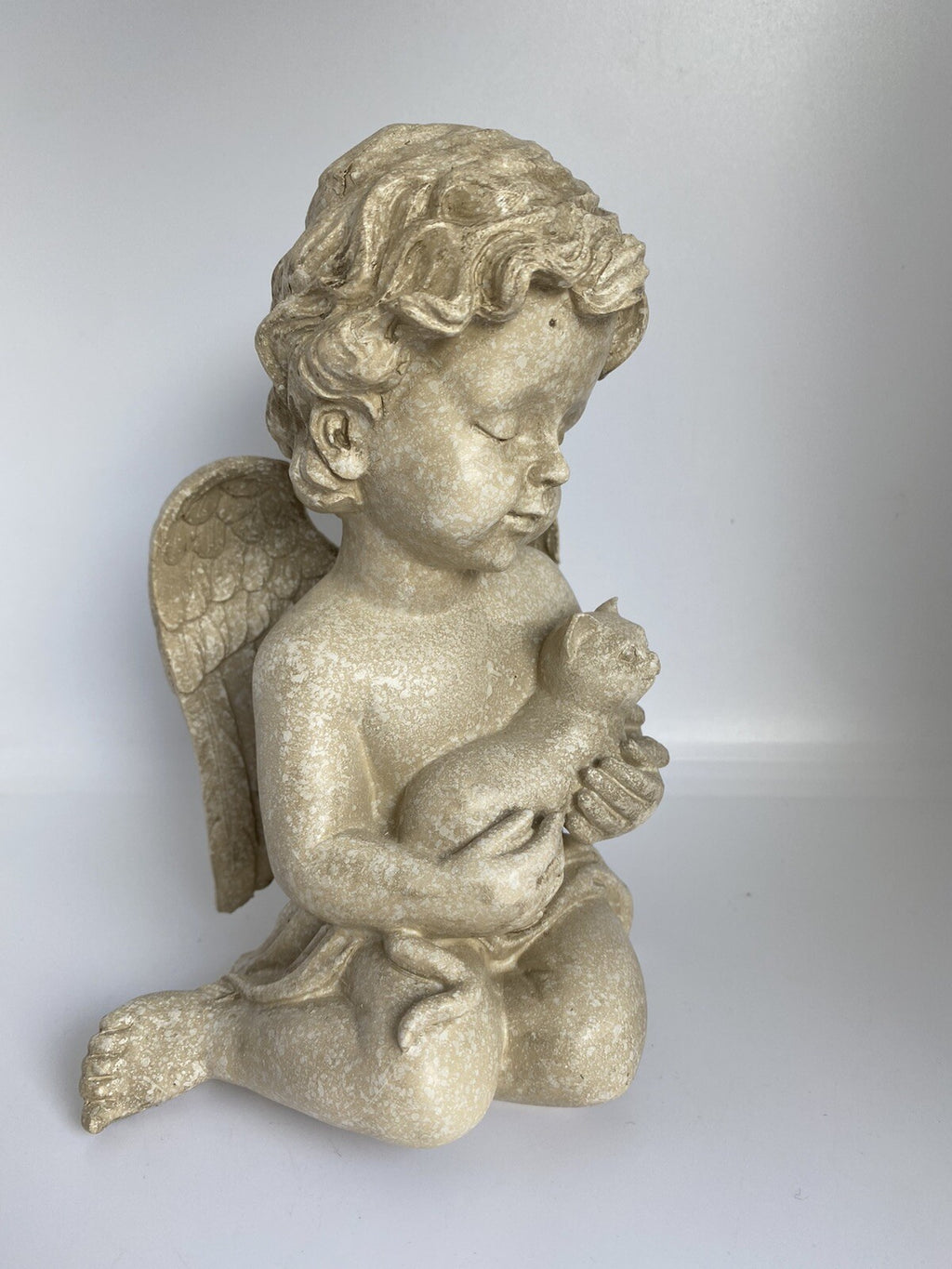 CAT MEMORIAL STATUE DOG PUPPY WITH WINGS PLAQUE  ORNAMENT