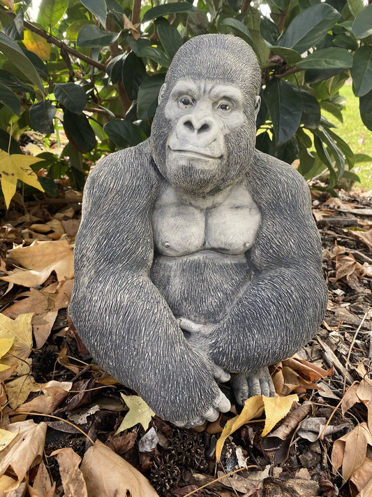 Gorilla Ape Monkey Statue Ornament Animal Concrete Cement Garden Australian Made