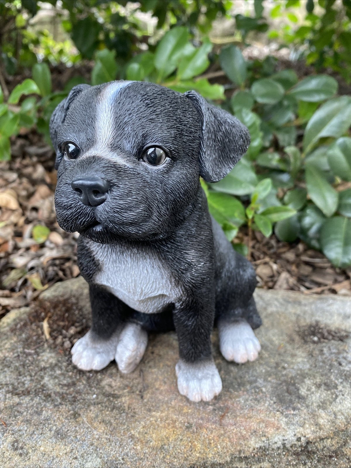 STAFFORDSHIRE -STAFFY PUPPY DOG ANIMAL GARDEN STATUE ORNAMENT FIGURINE SCULPTURE
