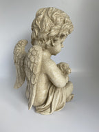 DOG MEMORIAL STATUE DOG PUPPY WITH WINGS PLAQUE  ORNAMENT