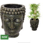 THAI BUDDHA HEAD PLANTER FLOWER POT ORNAMENT 42CM