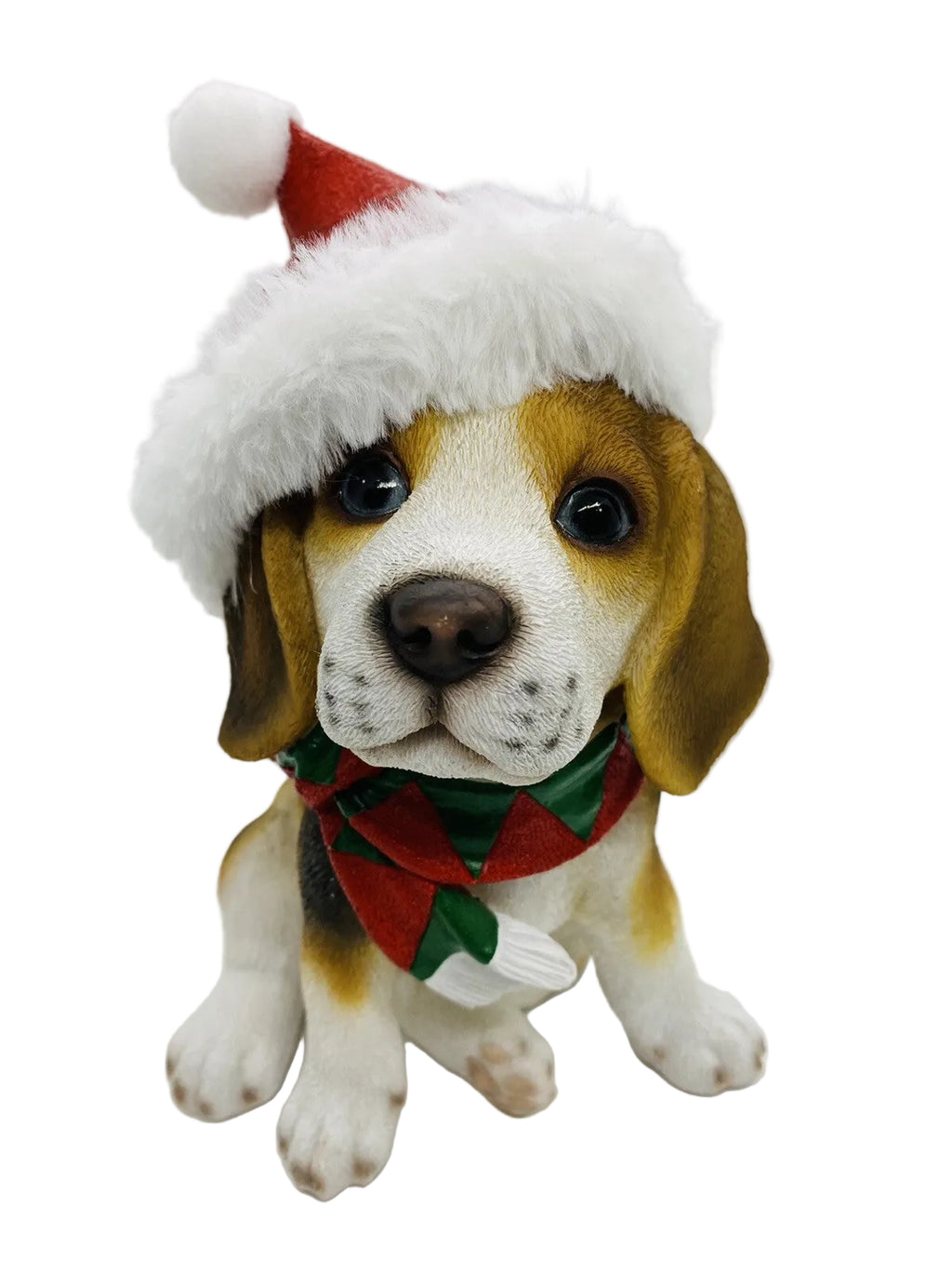 BEAGLE SITTING DOG CHRISTMAS XMAS ANIMAL GARDEN STATUE ORNAMENT