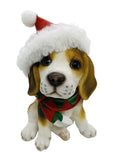 BEAGLE SITTING DOG CHRISTMAS XMAS ANIMAL GARDEN STATUE ORNAMENT