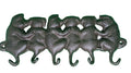 Rustic Pig Piggy Piglets 6 Hook Cast Iron Metal Key Hook Holder