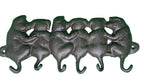 Rustic Pig Piggy Piglets 6 Hook Cast Iron Metal Key Hook Holder