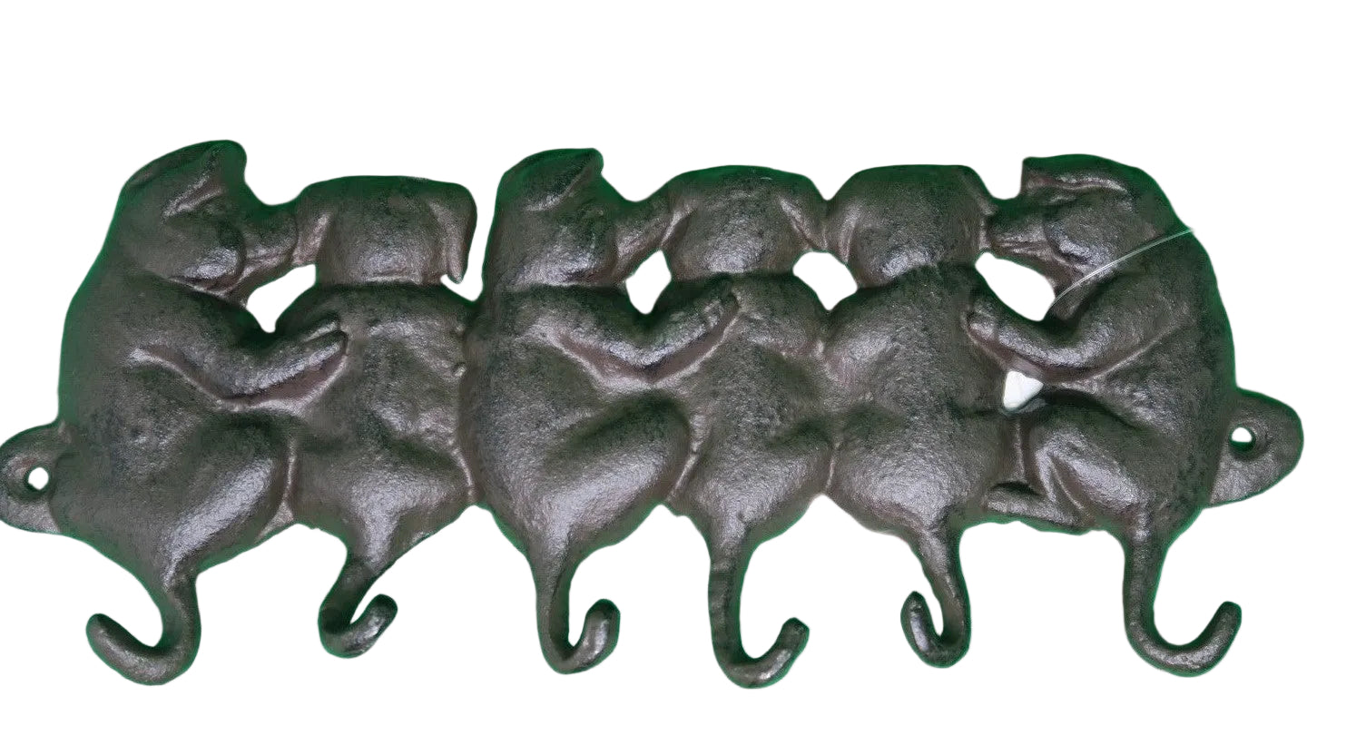 Rustic Pig Piggy Piglets 6 Hook Cast Iron Metal Key Hook Holder