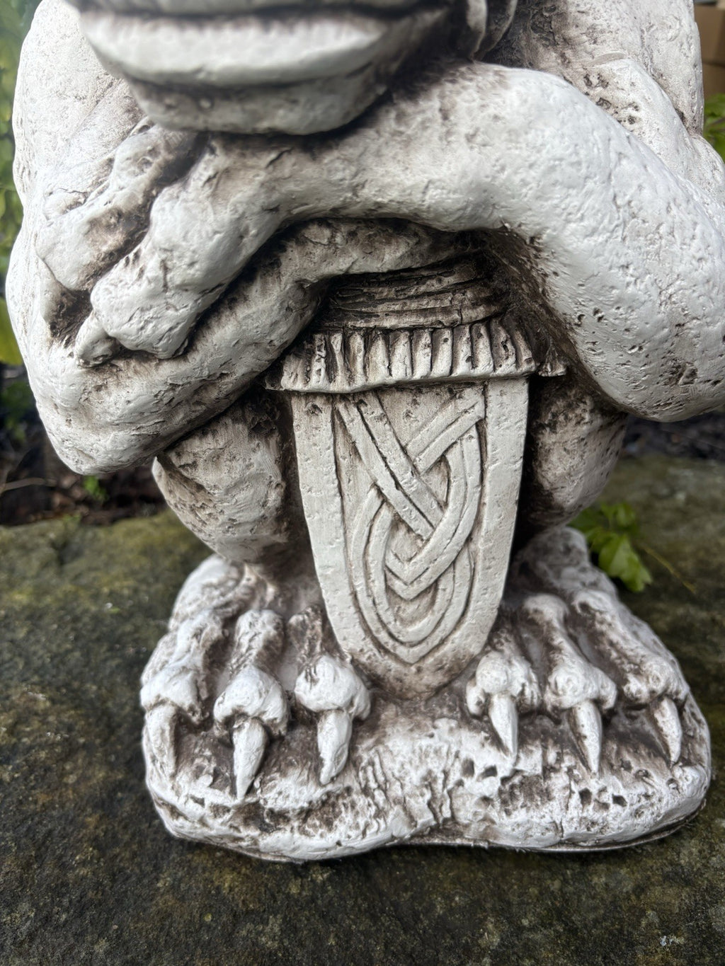 Gargoyle With Shield ,Gargoyle with Sword Garden Statue Ornament 46 cm High